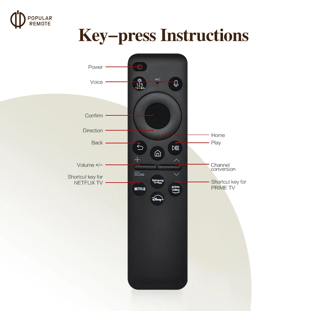 Solar Cell Voice Remote para Samsung TV, BN59-01432A, TM2360E, QN85C, CU8000, Novo