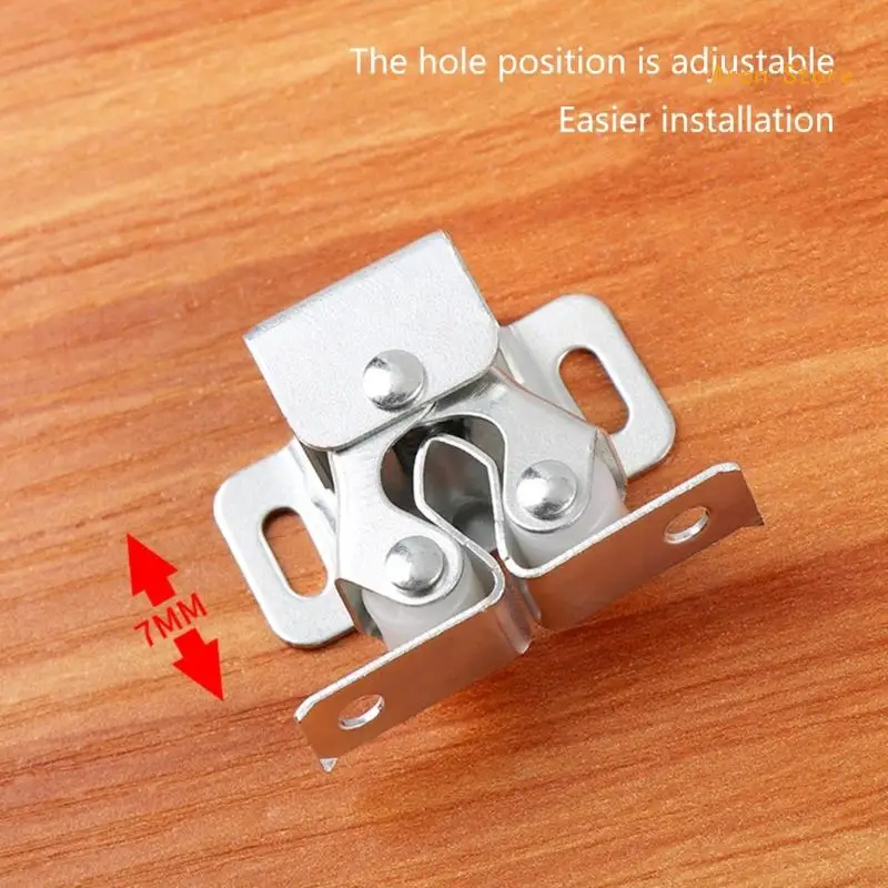Set of 5 Double Roller Door Catches Durable Cupboard Cabinet Door Catch with Screws Reliable Twin Roller Closet Catches