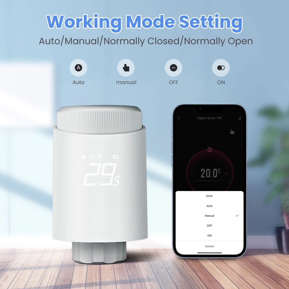 

Tuya Zigbee Wifi Thermostat Smart Thermostatic Head Radiator Valve Programmable TRV Thermostatic Head with Alexa Google Home