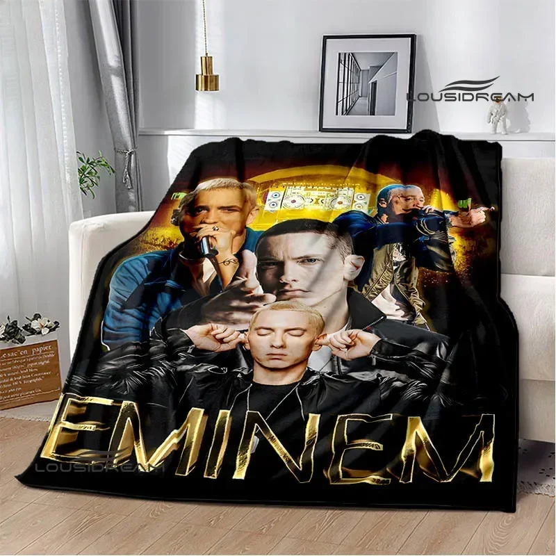Eminem hip -hop singer printing blanket Warm Flannel Blankets Picnic blanket blankets for beds cubre cama Birthday Gift 4