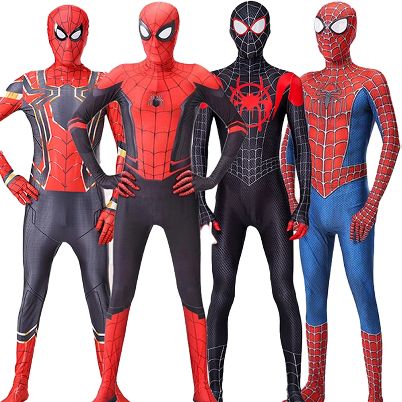 Supereroe Spiderman Cosplay Spiderman Costume Costumi Cosplay Unisex Halloween Bambini Costume Adulto Spider Man Tuta