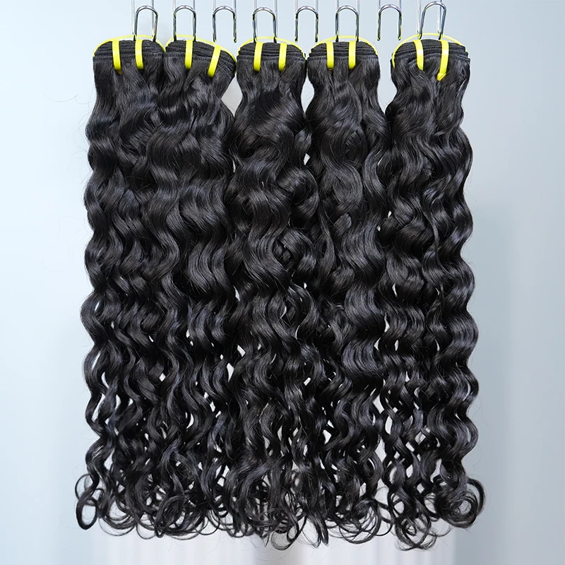 

2024 1B Water Wave Bundles Curly Human Hair Bundles Virgin Human Hair Extensions Deep Wave 26 28 30 Inch Natural Human Hair
