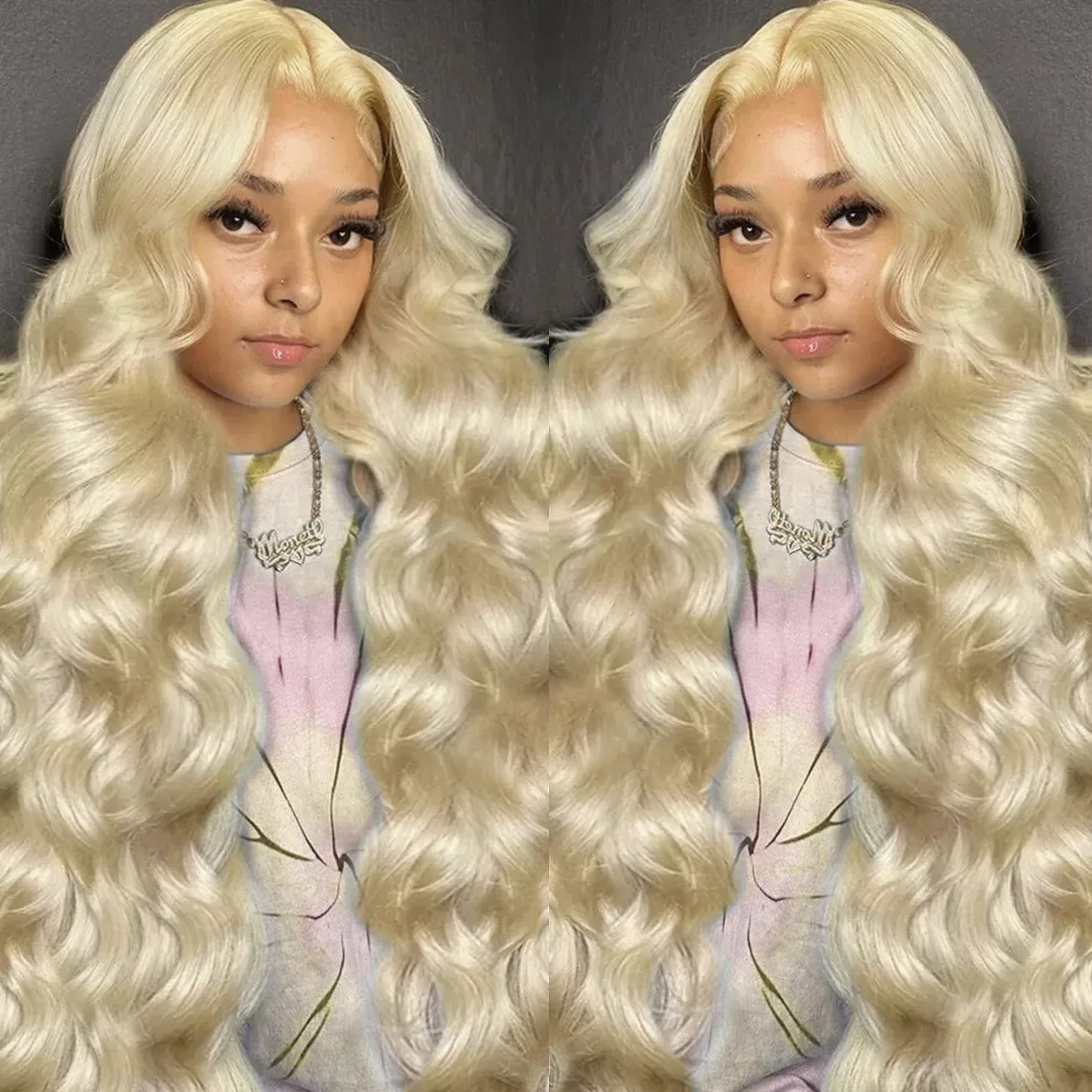 Full Lace Wig Human Hair Light Blonde 613 Water Wave Wand Curl Remy Hair Invisible Lace Bleached Knots Pre Plucked For Woman