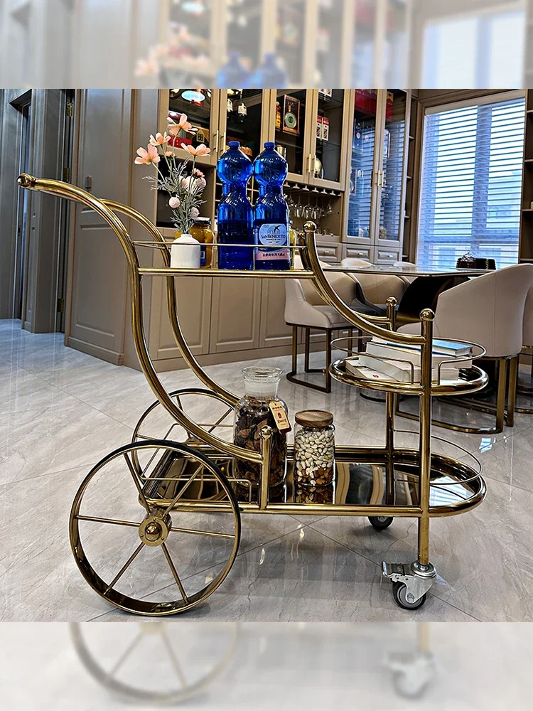 Dining Car Drinks Hotel Restaurant Delivery 4s Mobile Cart Commercial Three-story Drinks Car Tea