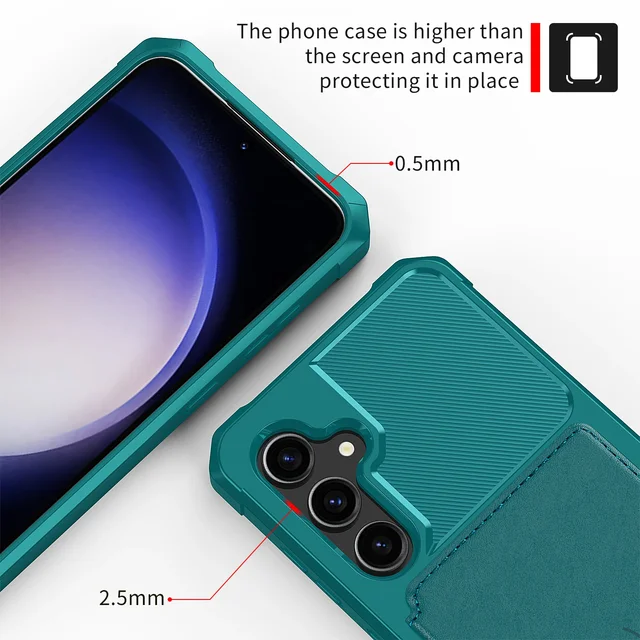 Carteira Case de Couro Sintético Magnética para Samsung Galaxy