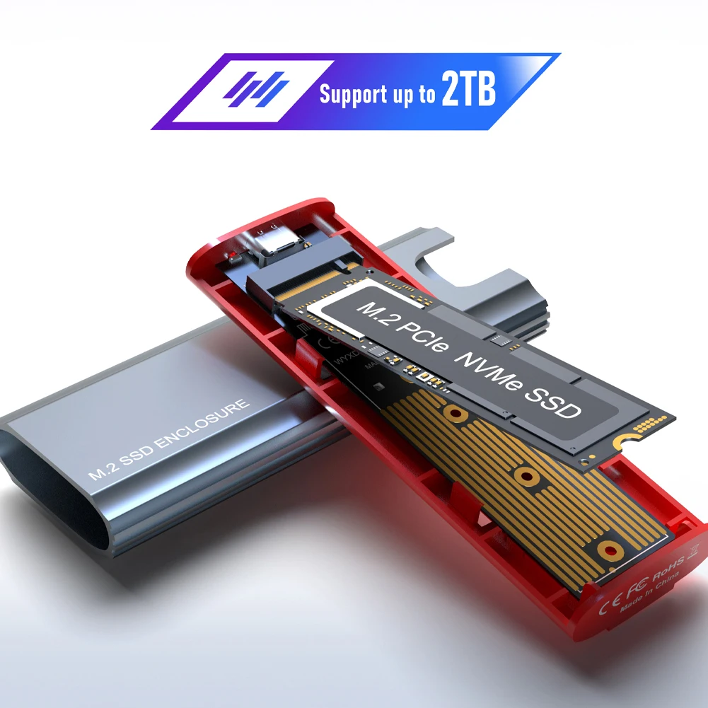 Ssd Case M.2 para Usb 3.1 Gen 10gbps Nvme Ssd Gabinete para Nvme Pcie m Chave b Mais m Chave Ssd Disco Rígido Caixa M.2 Adaptador Leitor Leitor Ssd m2 Nvme Ssd Nmve m2 Estojo m2 - Imagem 4