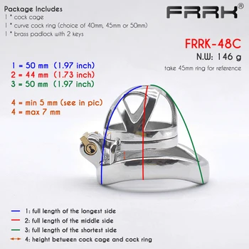 FRRK-48 Bird Chastity Cage for Male Bondage Device Belt Metal Cub Animal Cock Rings Steel Penis Lock BDSM Couple Sex Toys 4