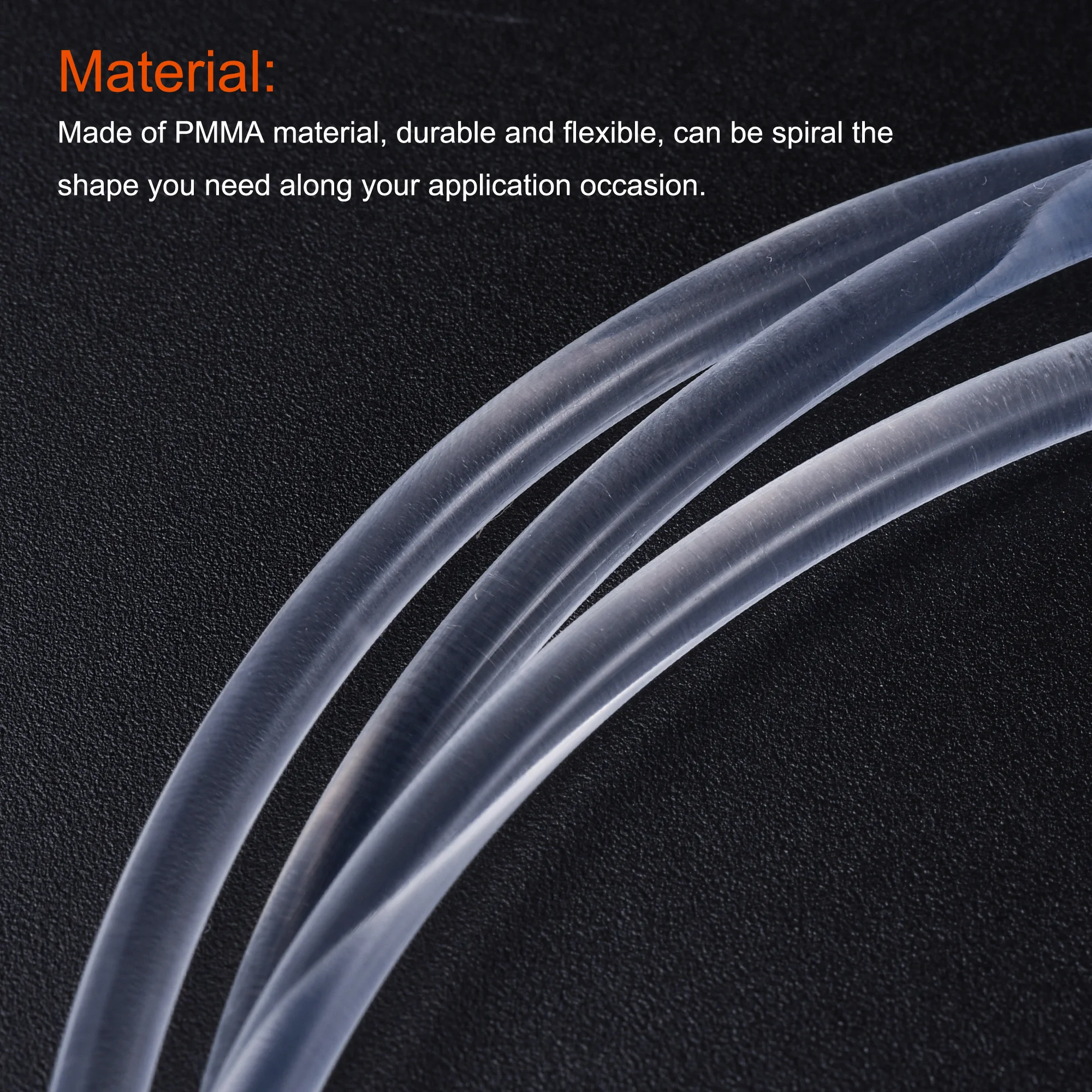 Fiber Optic Cable PMMA Side Glow Fiber Optic Cable 1.5/2/2.5/3/4/5/6/8 / 10/12mm Diameter 1M Long For LED Light Guide In Home Hotel