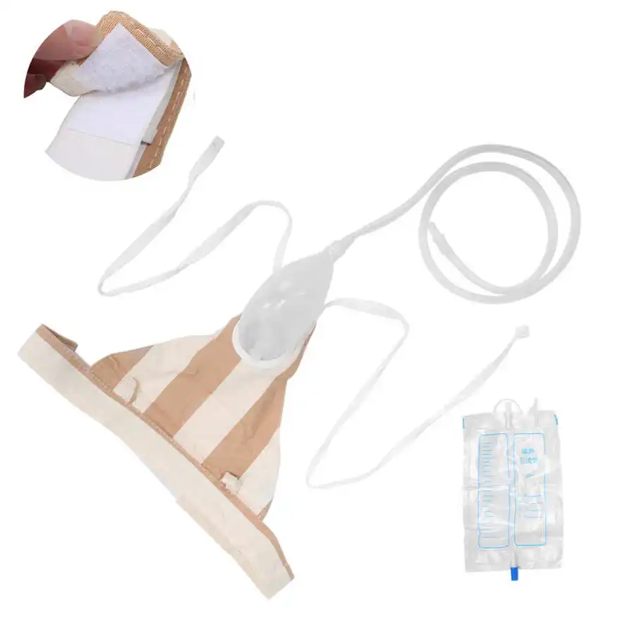 Elderly Disabled Adjustable Silicone Urine Collector Men Male Urine Catheter Bags Wearable Men Collection Drainage Bag male urine collector