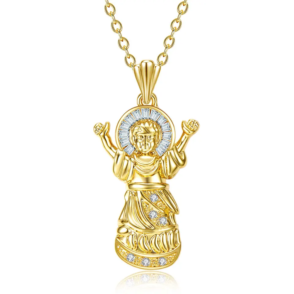 VANAXIN Buddha Buddhism Pendant Necklaces With Cubic Zirconia Jewelry Avalokitesvara Amitabha Buddha For Women Fashion