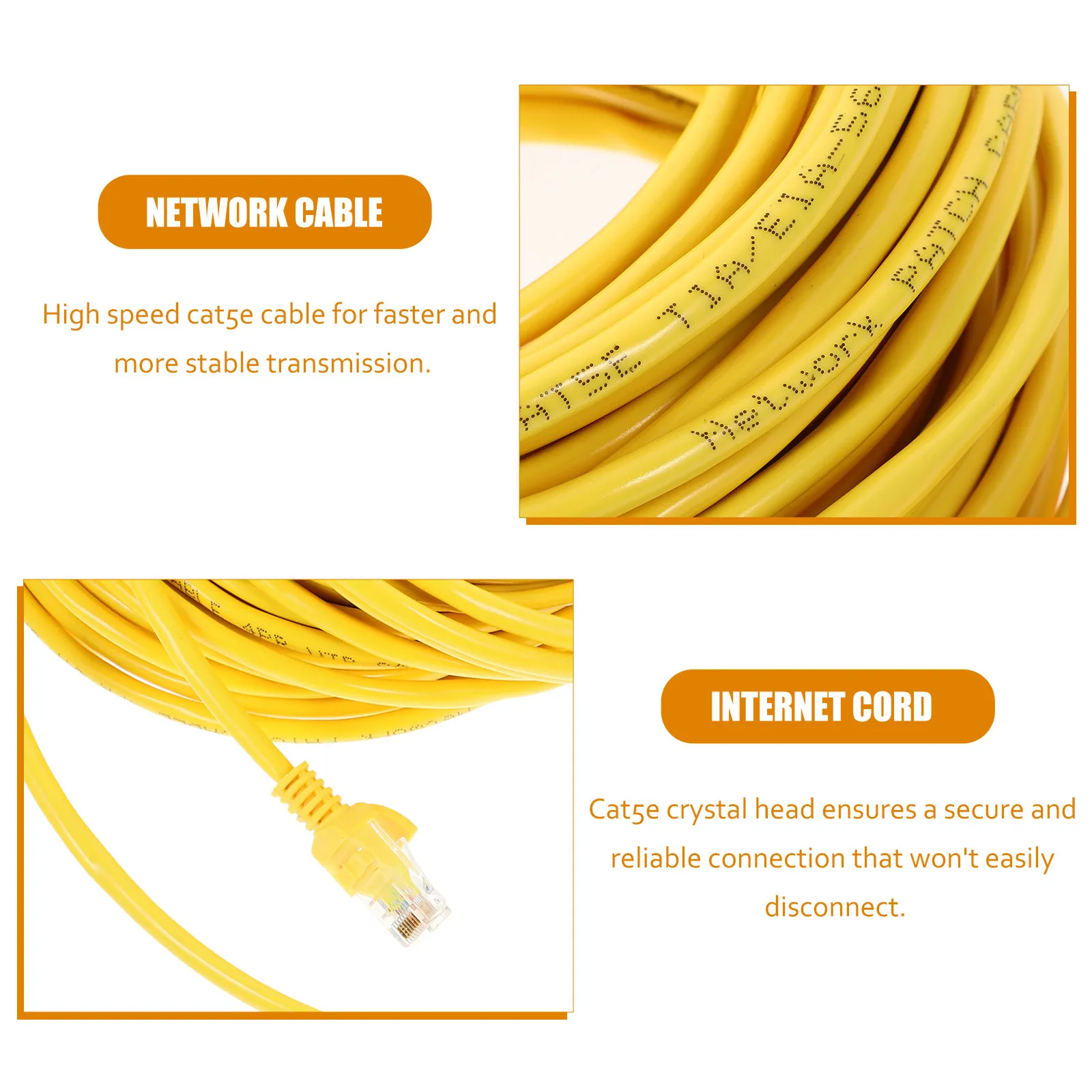 20M Cat 5E 네트워크 케이블 컴퓨터 라우터 모뎀 게임 스트리밍 홈 오피스용 고속 안정적인 이더넷 패치 코드