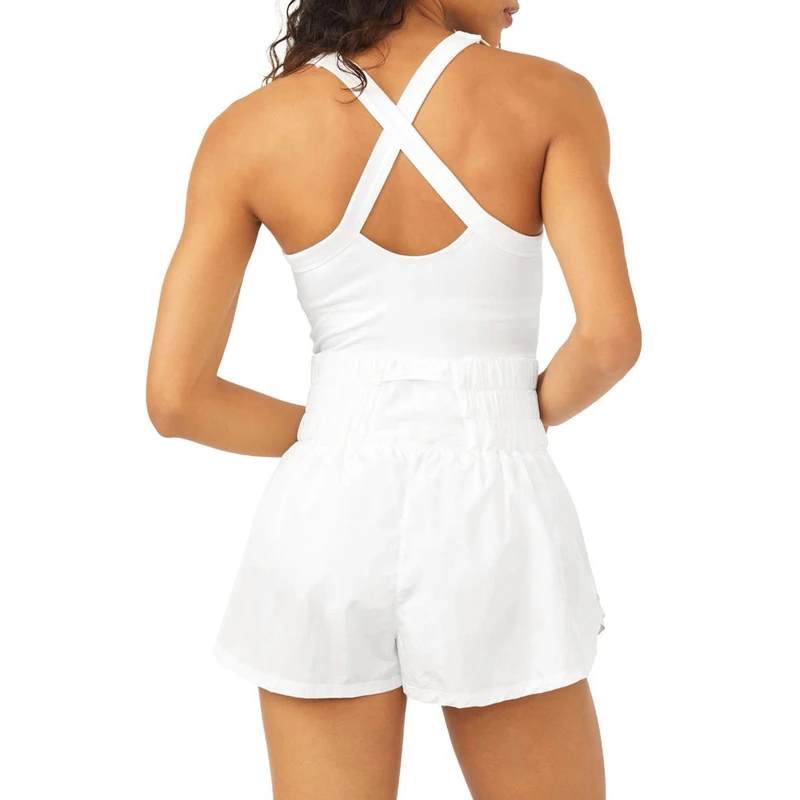 Women's Tennis Dresses Underneath Solid Color Sleeveless Athletic Workout Golf Dresses Casual Slim Fit Mini Dress Sportswear