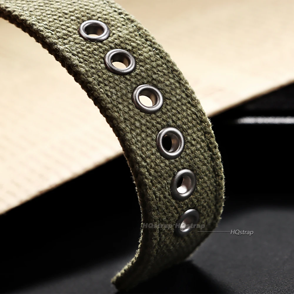 Universal Denim Canvas Nylon Watch Band - Comfortable Woven Strap for Sport and Military Styles