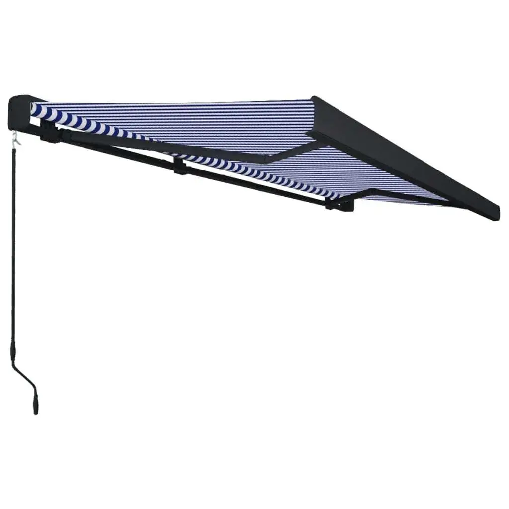Manual Blue & White Cassette Awning 500 x 300 cm for Outdoor Patio Shade 3