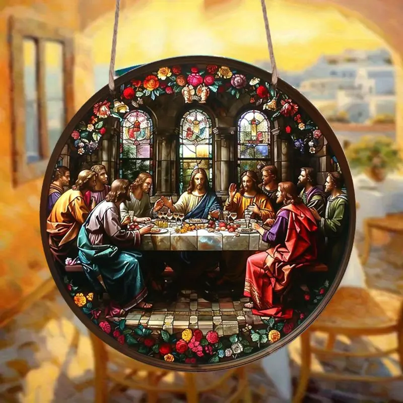 Last Supper Wooden Hanging Ornament – Christian Religious Decor 2