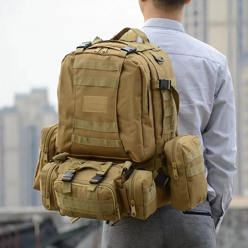 Waterproof Camo Canvas Backpack for Men Outdoor Hiking