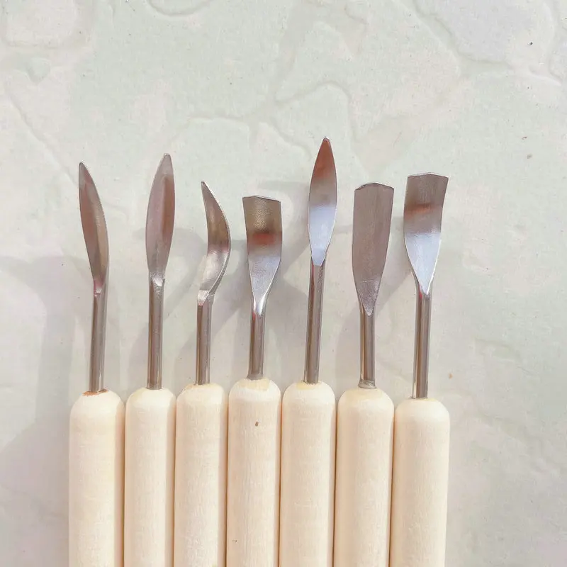 조각 도자기 클레이 도구, 공기 건조 폴리머 모델링, 스테인레스 스틸 조각 도구, 세트당 11 개