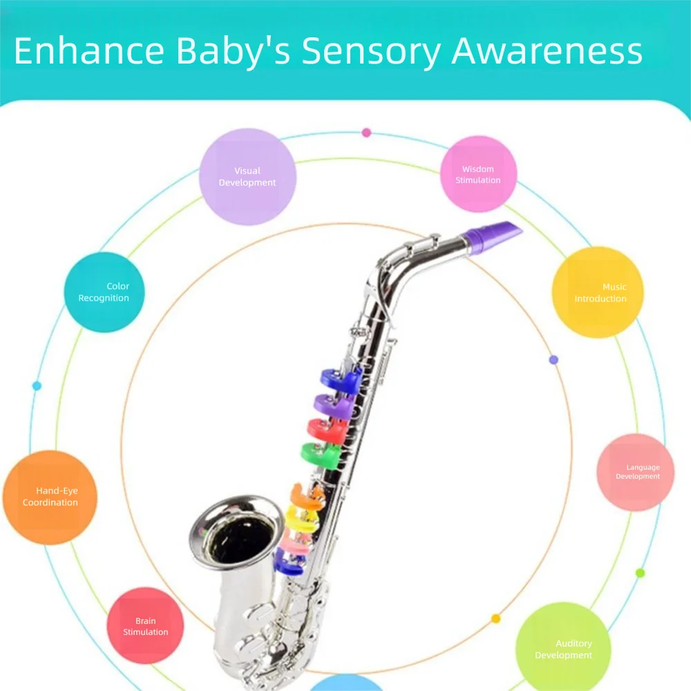 Silver Gold Kids Saxophone Toy Four-tone Teaching Aids Musical Instruments Instruments Horn Simulated Musical
