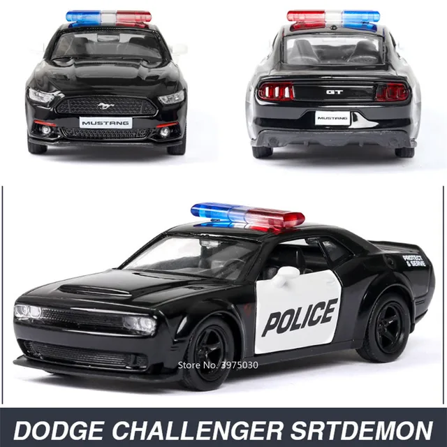 1/36 Alloy Diecast Car Models Toys Dodge Challe 2 Doors Opened With Pull Back Function Metal Sports Cars Model For Children Toys 3