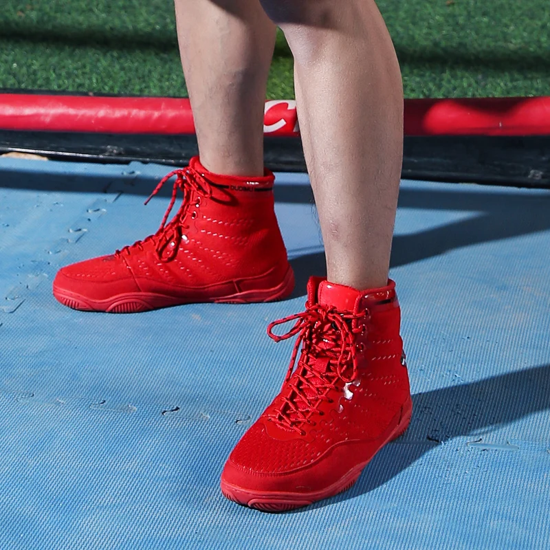 Professional Unisex Men's High Top Wrestling Shoes Boxing and Fighting Training Boots Outdoor Boxing Shoes Size 39-46