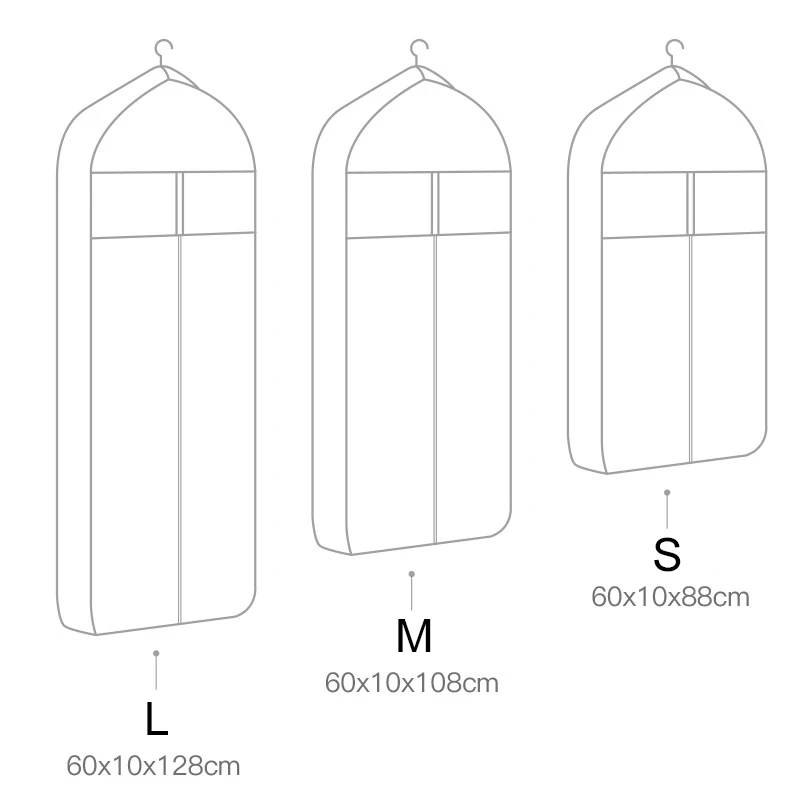 Clothes Storage Bag 3D Dustproof Garment Dress Hanging Organizer Wardrobe