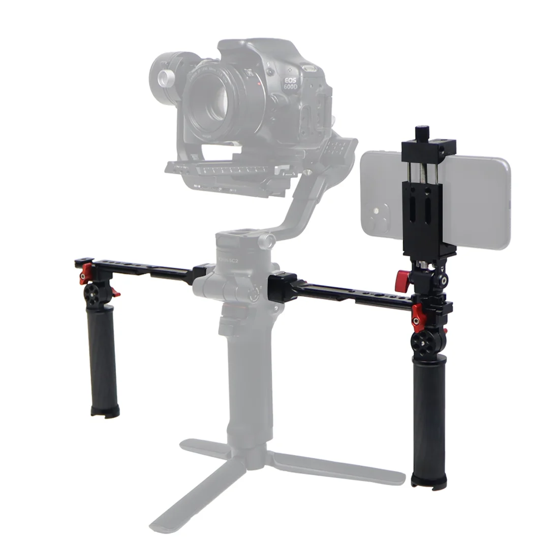 RS4 RS3 Mini RSC2 Gimbal Dual Carbon Handle Grip 180 Adjustable Clamp for Ronin
