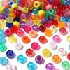 100pcs Hair Beads Pony Beads for Hair Braids 6x9mm Plastic Bead 4mm Large Hole for Kids Girls African Hair Bead Accessories 6