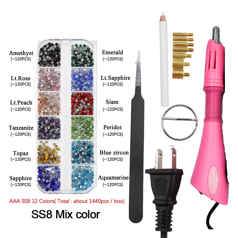 Hotfix Crystal Rhinestone Applicator Tool,Hot Fixed Applicator Rhinestones  Kit