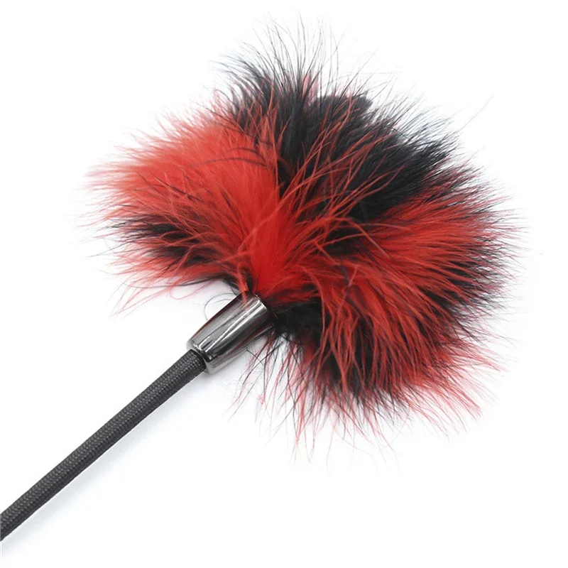 54.5CM Feather Whip,PU Leather Spanking Paddle,Horse Whip fo Horse Equestrian Riding Equestrian bat,CosplaySexy Props 2