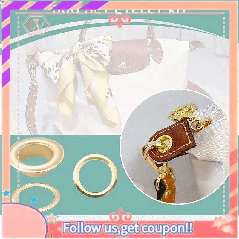 Upgraded Grommet Tool Kit Grommet & Washer Kit 500Pcs, 2 Grommets Kit, Suitable For Leather Bags Banner