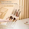 Clear Cosmetic Brush Storage Box, Makeup Brush Holder with Lid, Large-Capacity Design for Organize the Vanity Desk 2