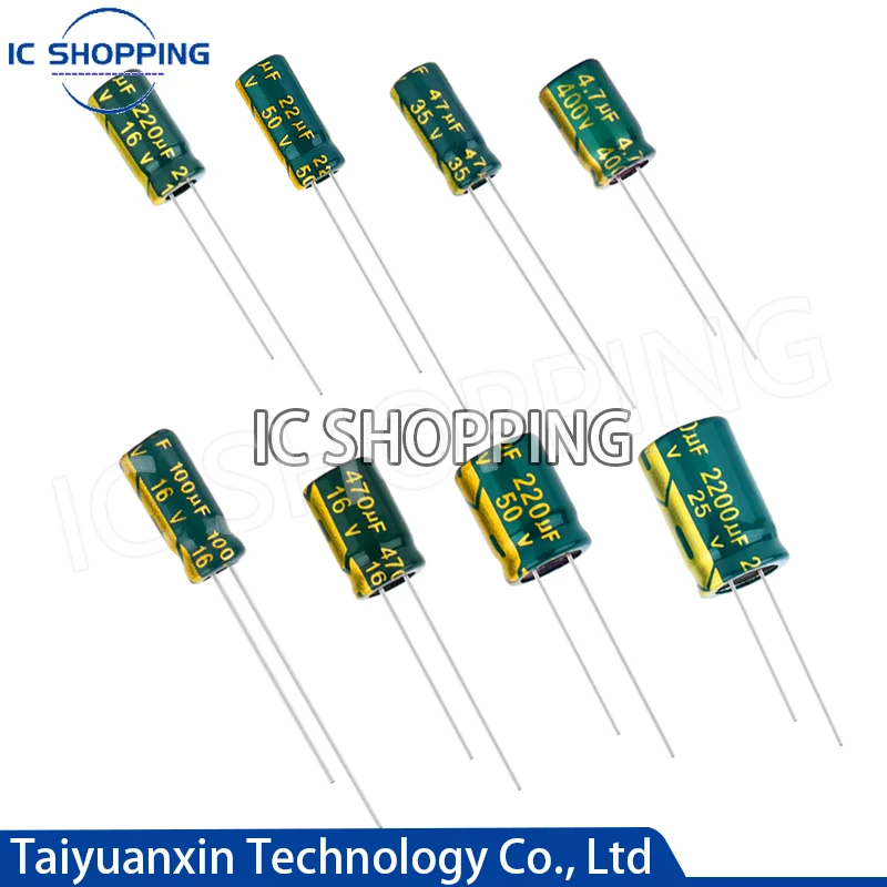 High Frequency Capacitor 6.3V 10V 16V 25V 35V 50V 400V 450V 47UF 10UF-3300UF 100UF 220UF 330UF 470UF 1000UF 2200UF 20PCS-500PCS