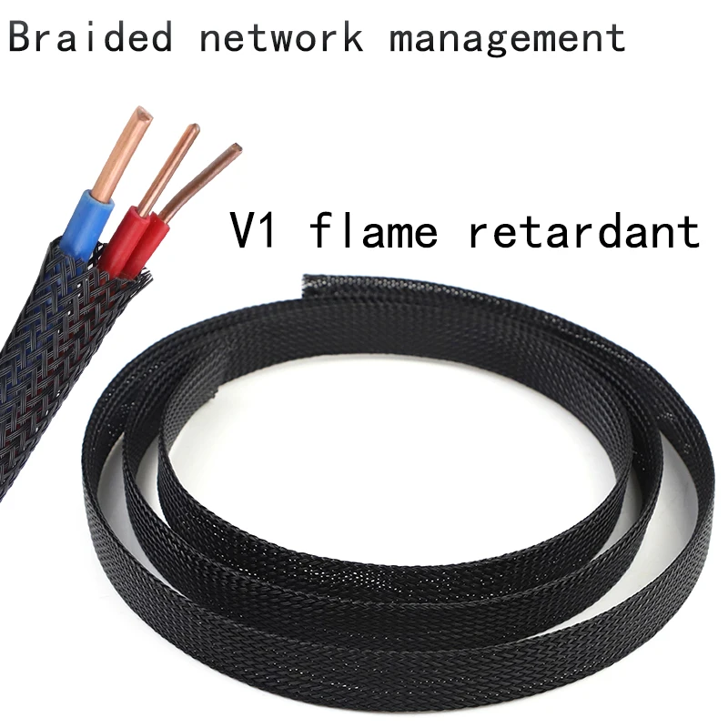 Wire Mesh Sleeve 3m/9.85ft PET Expandable Braided For TV Audio PC Cords Protect Pets Chewing
