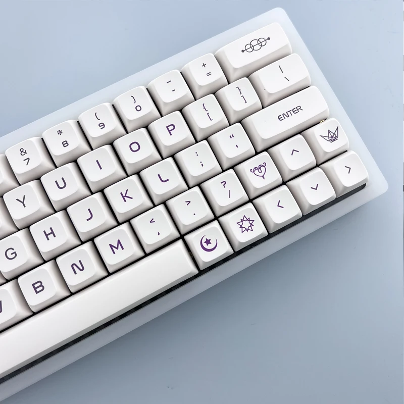 

132 Key Milk Purple Set Keycap XDA Height PBT Sublimation Game Mechanical Keyboard Keycap Fit 64/68/84/87/104/108