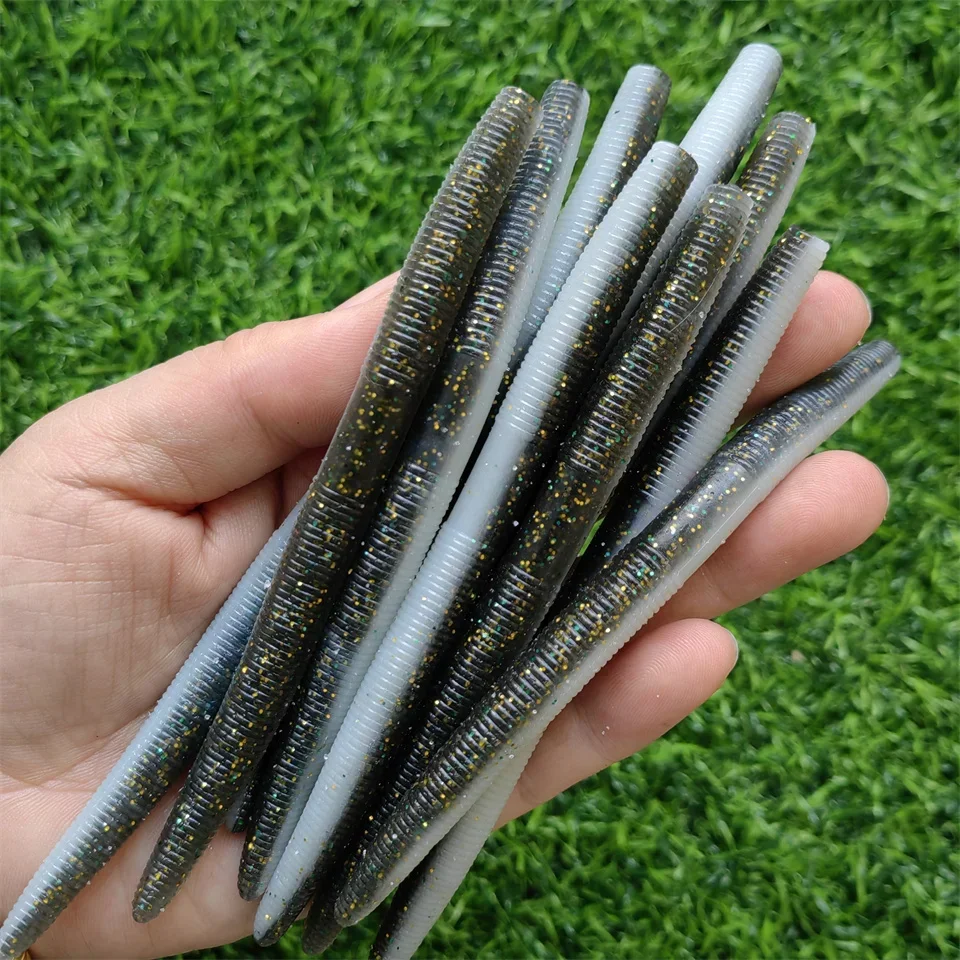 MUKUN 10 teile/los Angeln Locken Silikon Köder 5,4g/7,4g Weiche Swimbait Wurm Künstliche Köder Angeln Wobbler für Neko Rig – Detail 4
