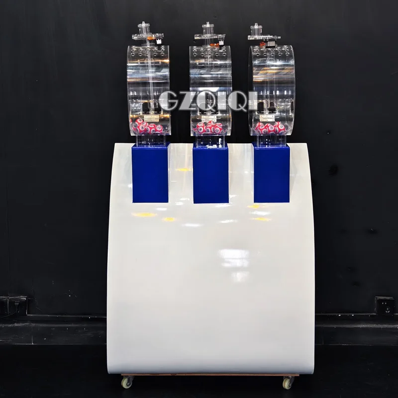 Popular lottery machine with 3 cylinders and balls holder for pick 3 game