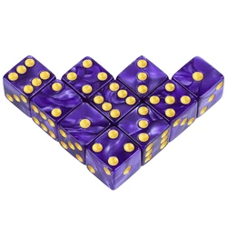 10 - Piece Marble Acrylic Dice Set - Square Corner 16MM for Gaming and Entertainment (PURPLE)