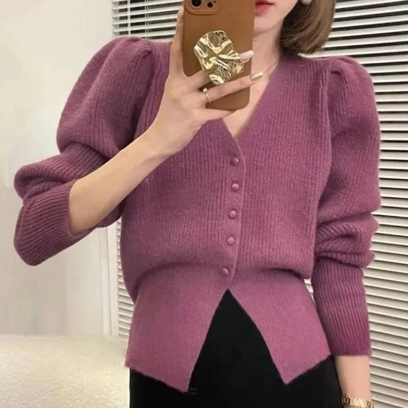 Women Autumn Knitted Sweater Tunic Cardigan