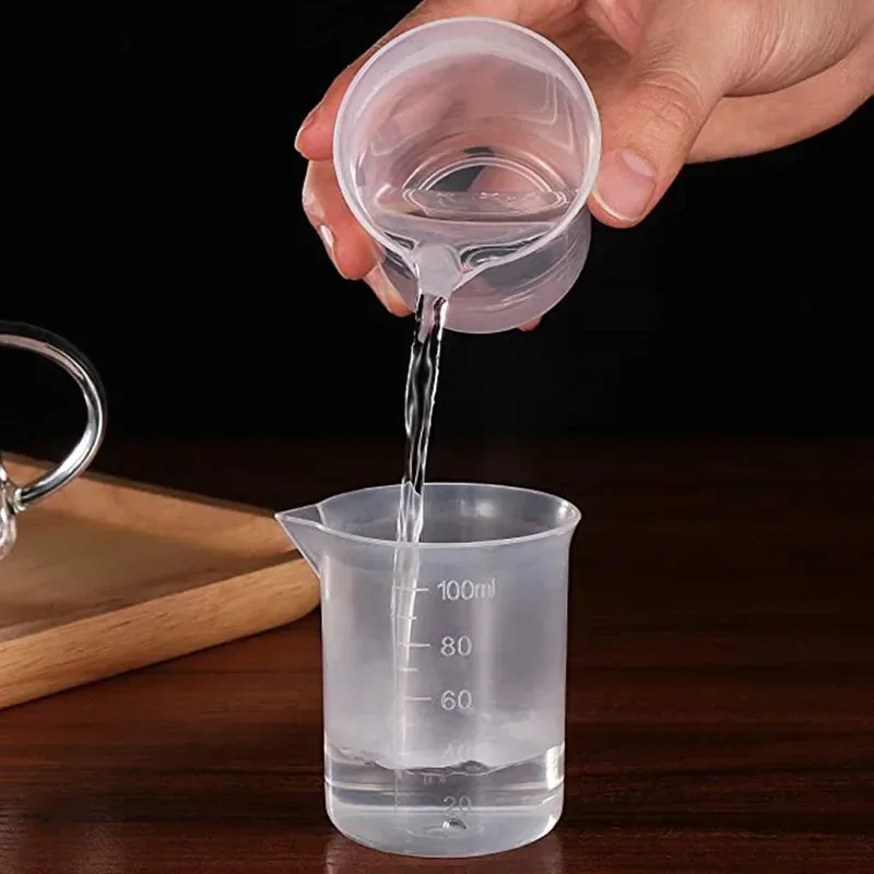Measuring Cup 100ml Mixing Cups Plastic Liquid Container Epoxy Resin Scale Beaker Chemical Laboratory Cups Kitchen Baking Tools