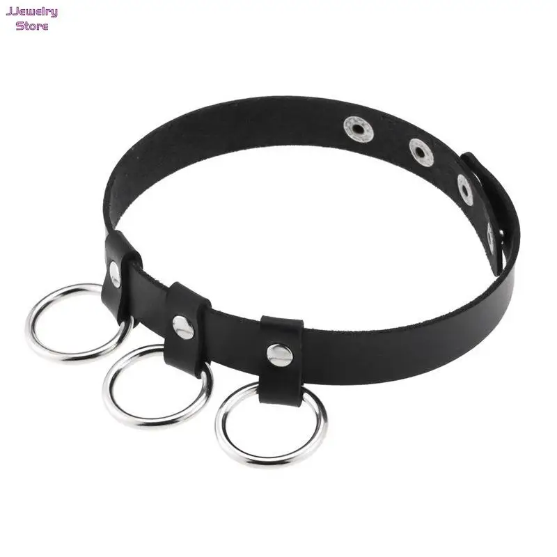 

Black Leather Rock Jewelry Adjustable Soft Collar Choker Punk Rock Gothic Chokers Chain Necklaces For Women Men Jewelry