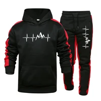 Automne hiver offre spéciale hommes nouvel ensemble de survêtement sweat à capuche et pantalons de survêtement de haute qualité mâle cadran décontracté sport Jogging ensemble 2