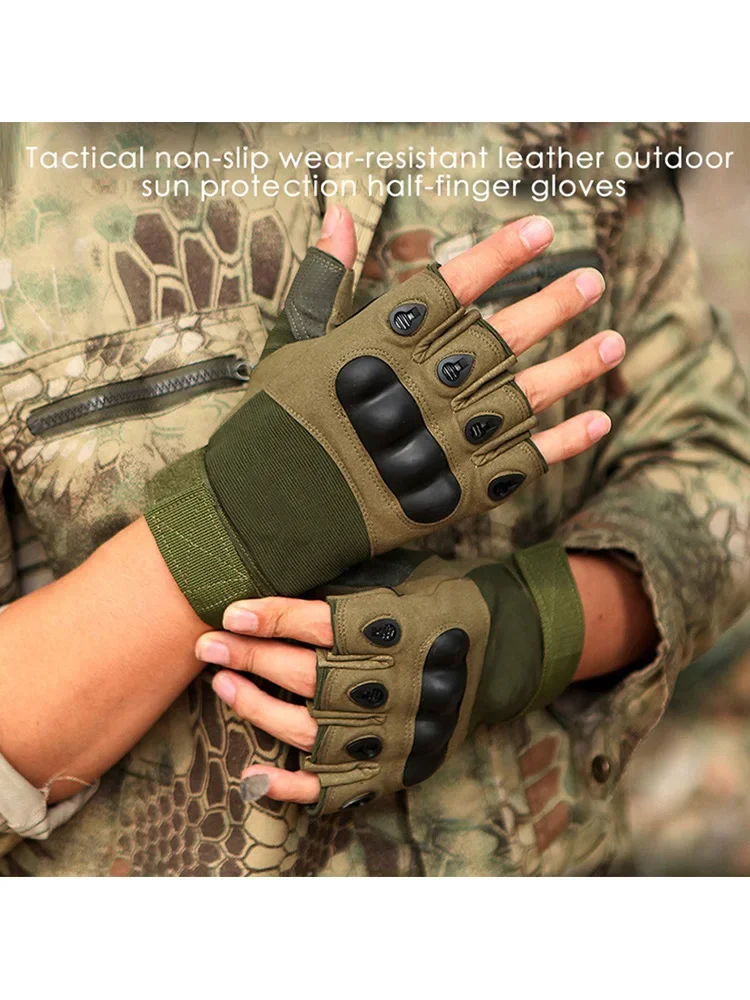 Fishing gloves Half Finger Men's Gloves Outdoor Military Tactical Gloves Sports Shooting Hunting  Motorcycle Cycling Gloves