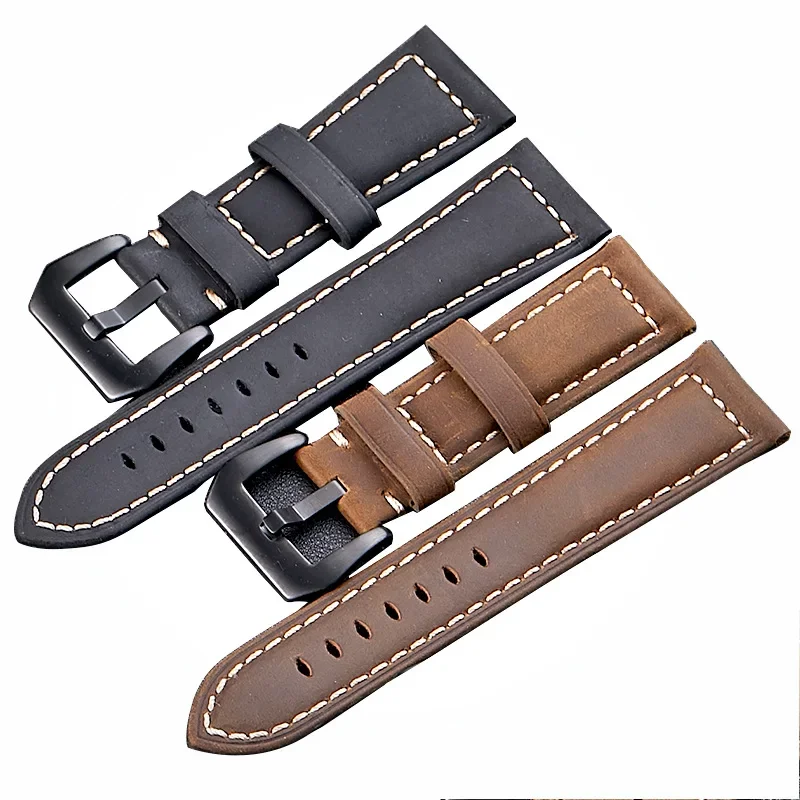 

Top Watchbands Cow Leather Watch Bracelet for Panerai Samsung Super Quality Genuine Leather Strap 20mm 22mm 24mm 26mm sport band