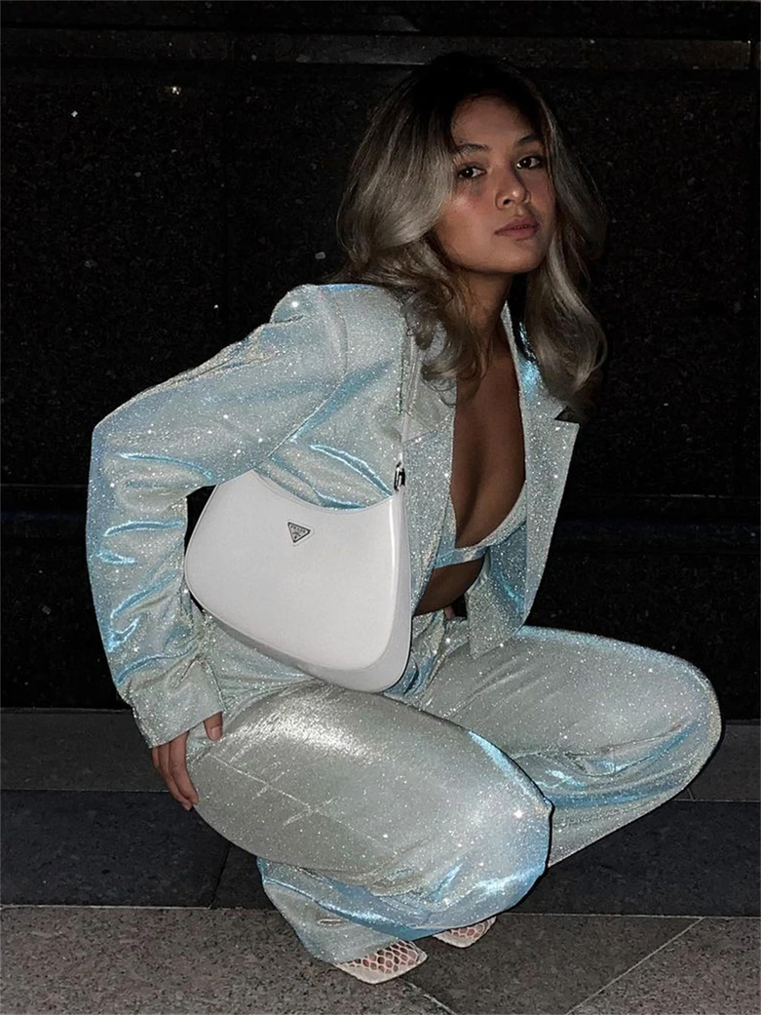 Pink Blazer Set Women High Street Casual Oversized Blazer Mujer Women Suits Office Sets Party Mathcing Sets 2025 Spring