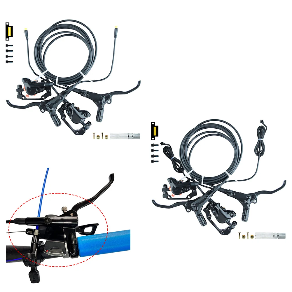 

Electric Bicycle Hydraulic Disc Brake Power Off Brakes Ebike Front Rear Twin Disk Dual Callipers Lever 2pin 3pin SM Connector