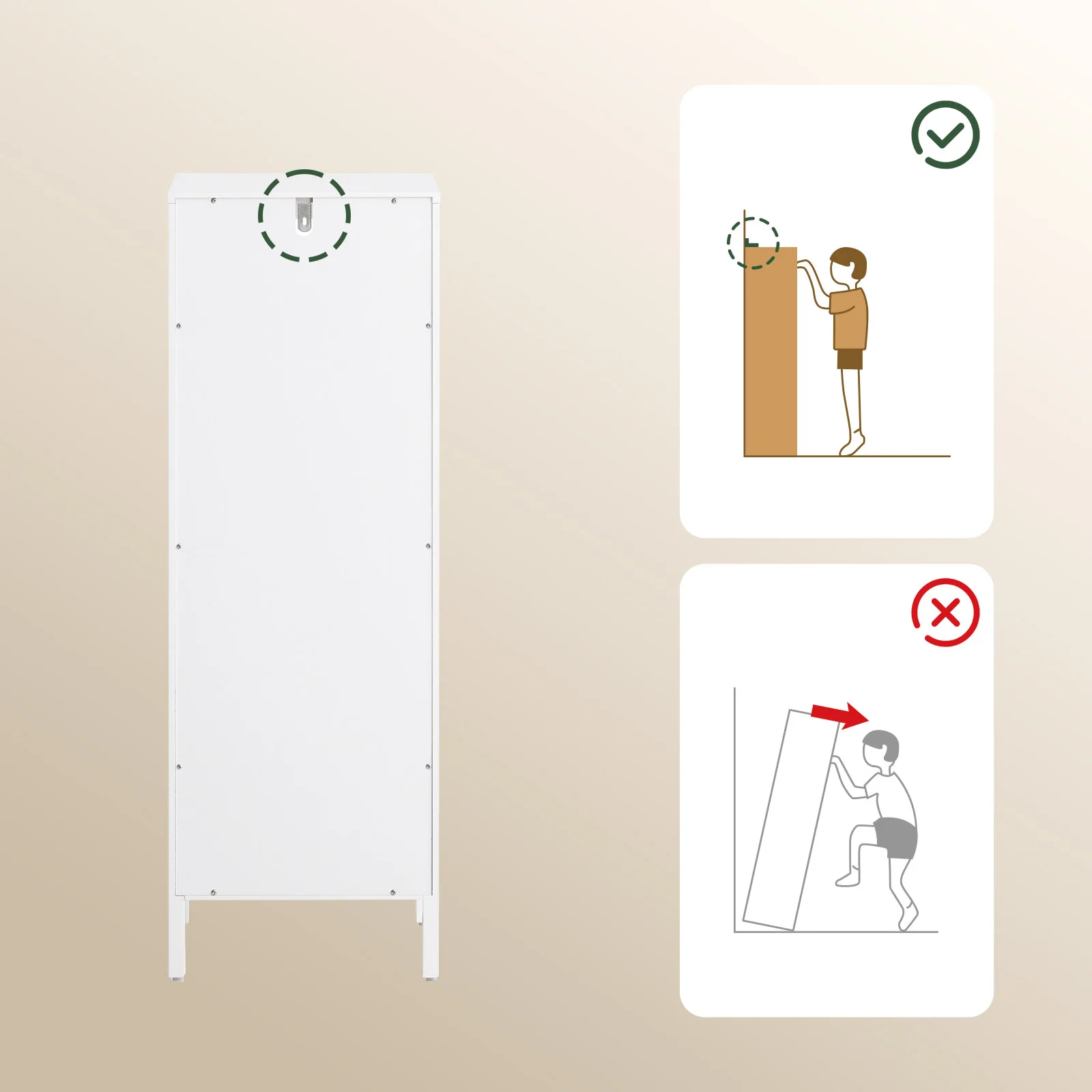 SoBuy BZR122-W Wäscheschrank mit ausklappbarem Wäschesack Wäschetruhe Wäschesammler Wäschekorb Badschrank BHT ca. 30x90x30c – Detail 3