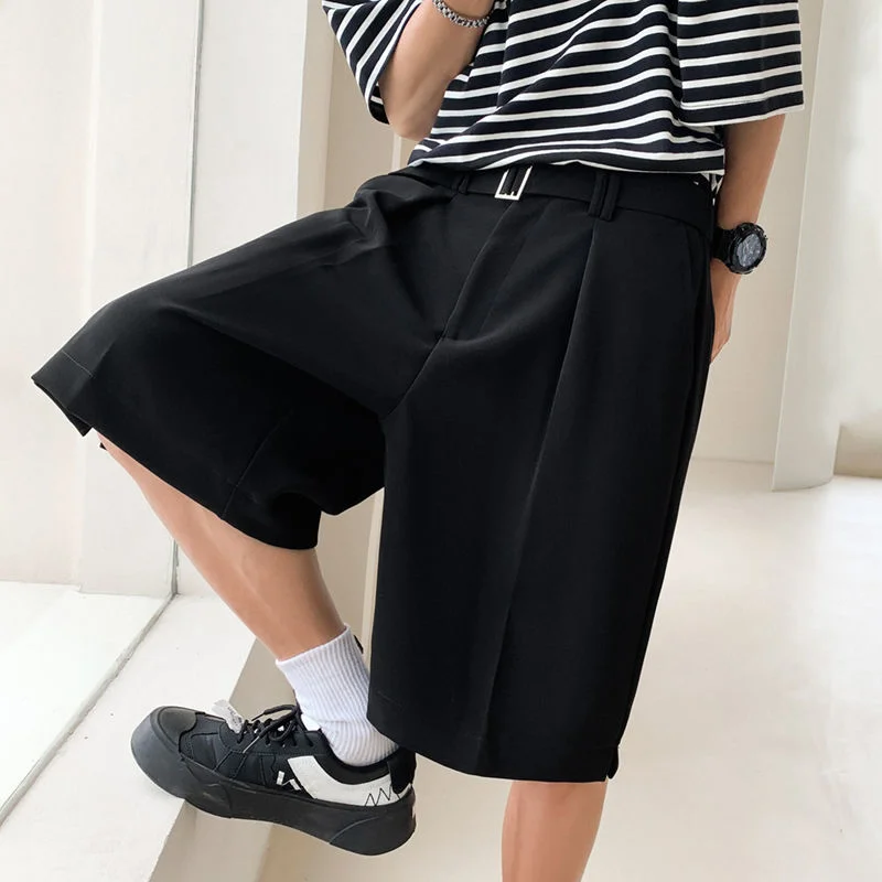 

2022 Summer Men's Loose High Quality Casual Male Trousers Harem Cotton Shorts Multi-pocket Black Color Suit Shorts Size S-2XL