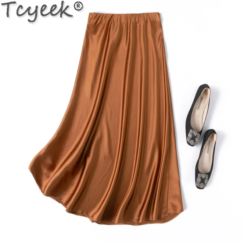 tcyeek-saia-de-seda-real-feminina-roupas-solidas-de-verao-elegante-envoltorio-do-quadril-93-seda-21mm-2024