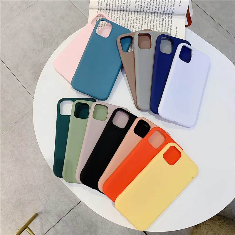 Sleek Matte Candy-Colored Phone Case - Fashionable Couples Cover