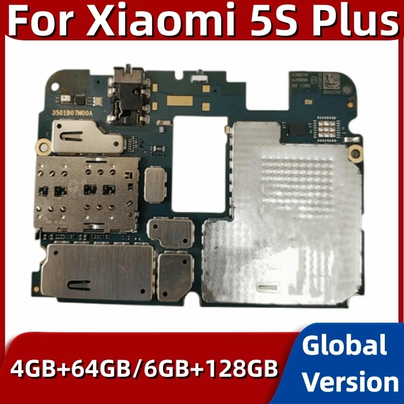 100% Original Unlocked MainBoard For Xiaomi Mi 5S Plus Motherboard 64GB 128GB Full Chips Logic Board Fully Working Plate